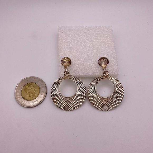 Sterling silver Taxco hoop earrings - Picture 2 of 3